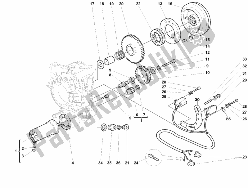 Todas las partes para Generador - Motor De Arranque de Ducati Monster 750 Dark 1999